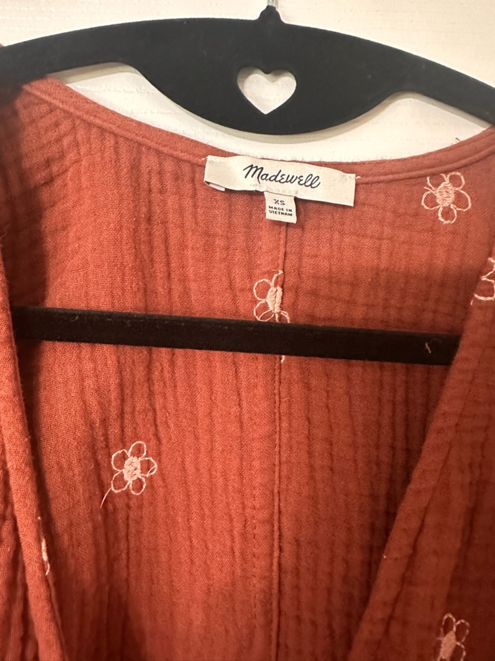 Madewell Wrap Front Rust Floral Tie-Waist Top - Picture 5 of 8